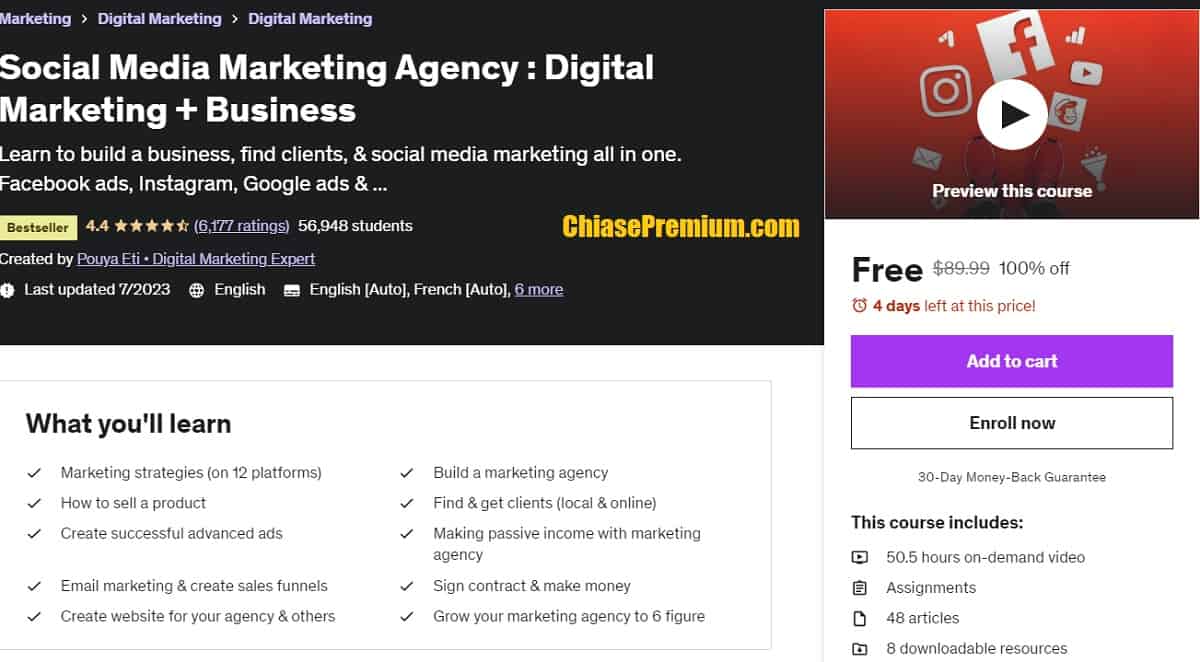 Social Media Marketing Agency course