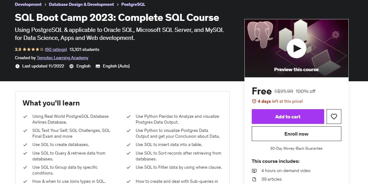 SQL Boot Camp 2023: Complete SQL Course