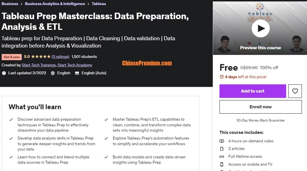 Tableau Prep Masterclass: Data Preparation, Analysis & ETL
