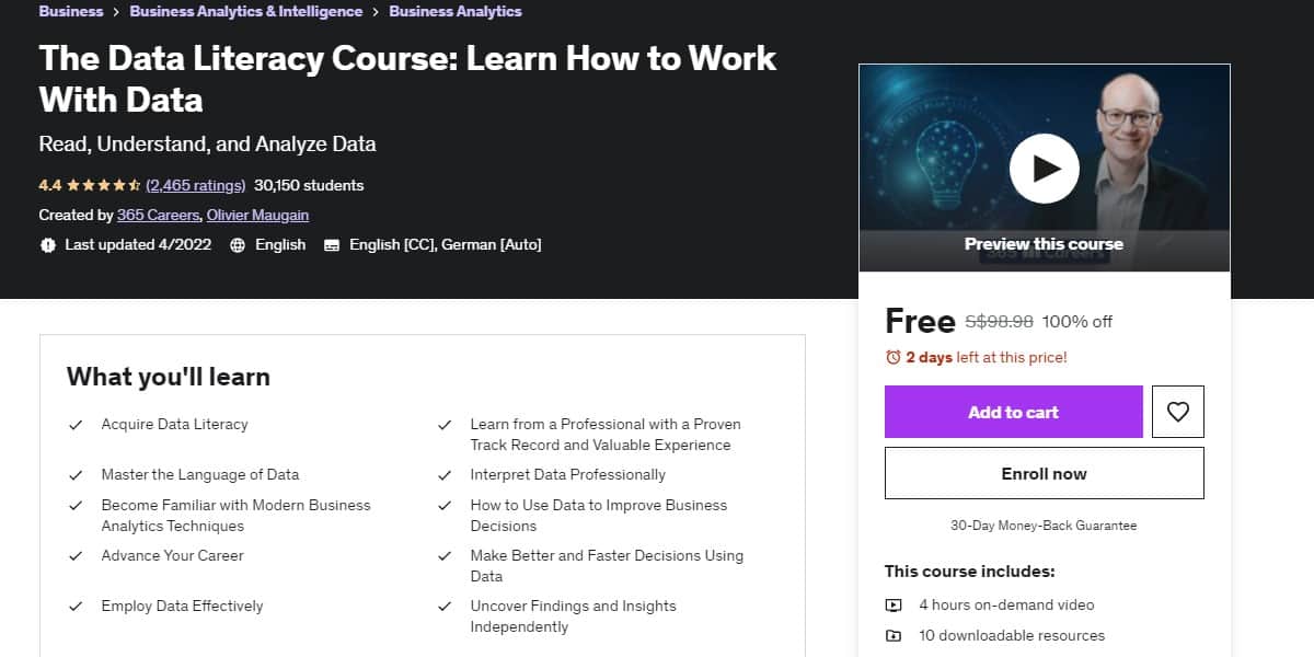The Data Literacy Course: Learn How to Work With Data