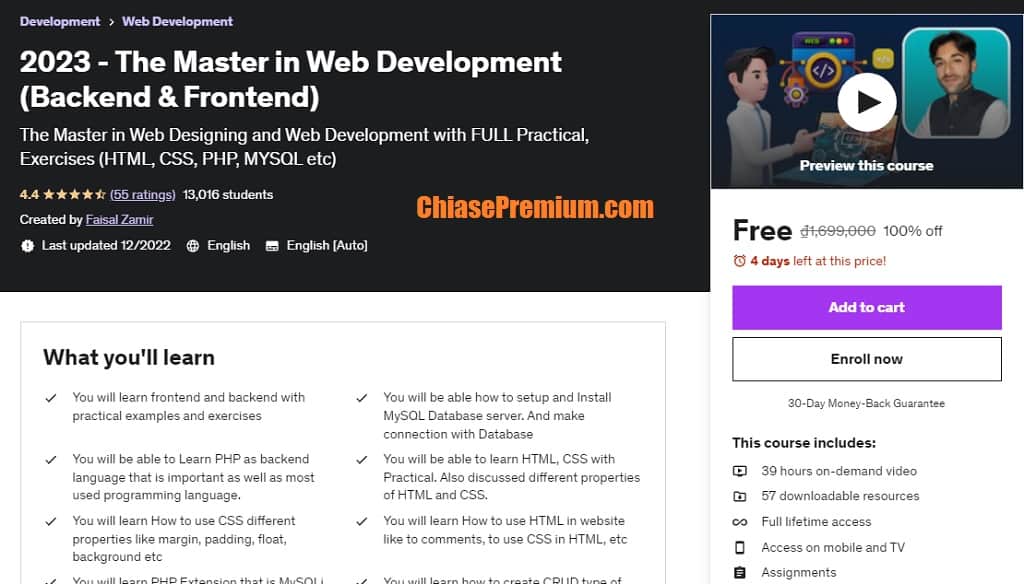 2023 - The Master in Web Development (Backend & Frontend)