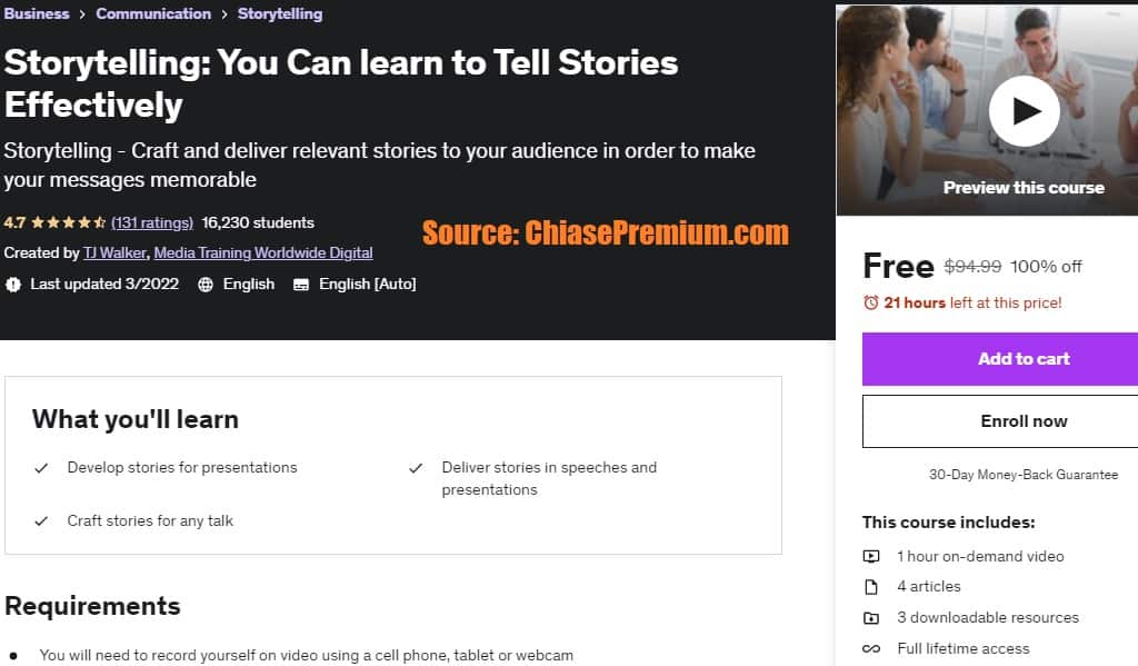 Storytelling: You Can learn to Tell Stories Effectively