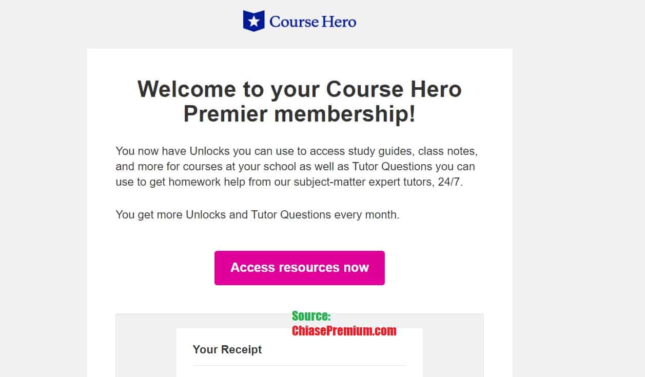 Welcome to your Course Hero Premier membership