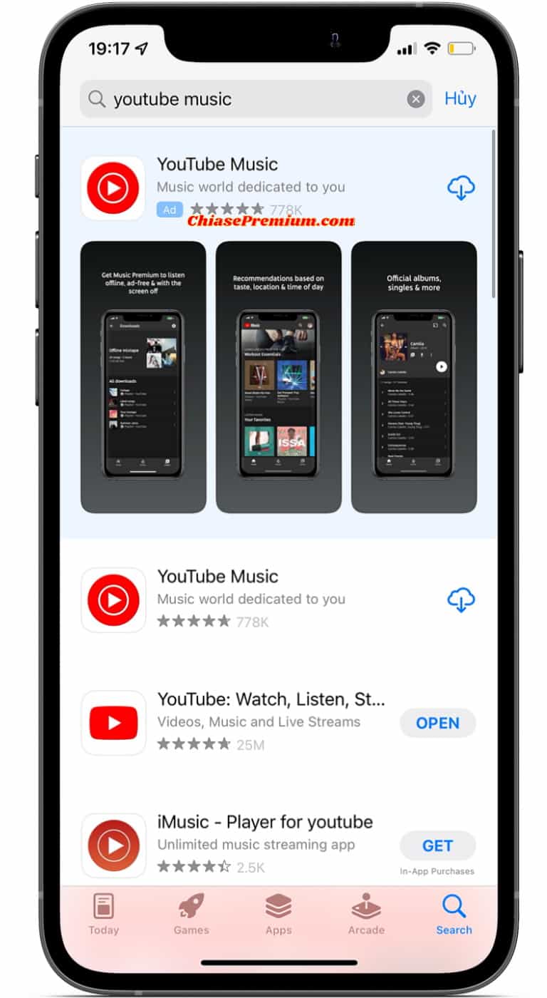 Sau khi thay đổi cài đặt quốc gia, bạn đã có thể tải về Youtube Music cho thiết bị của mình