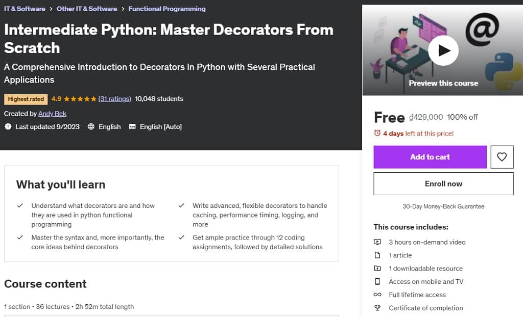 Intermediate Python: Master Decorators From Scratch