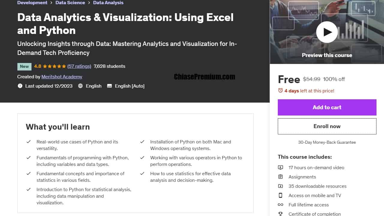 Data Analytics & Visualization: Using Excel and Python
