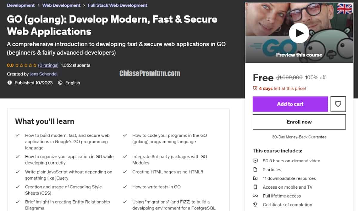 GO (golang): Develop Modern, Fast & Secure Web Applications