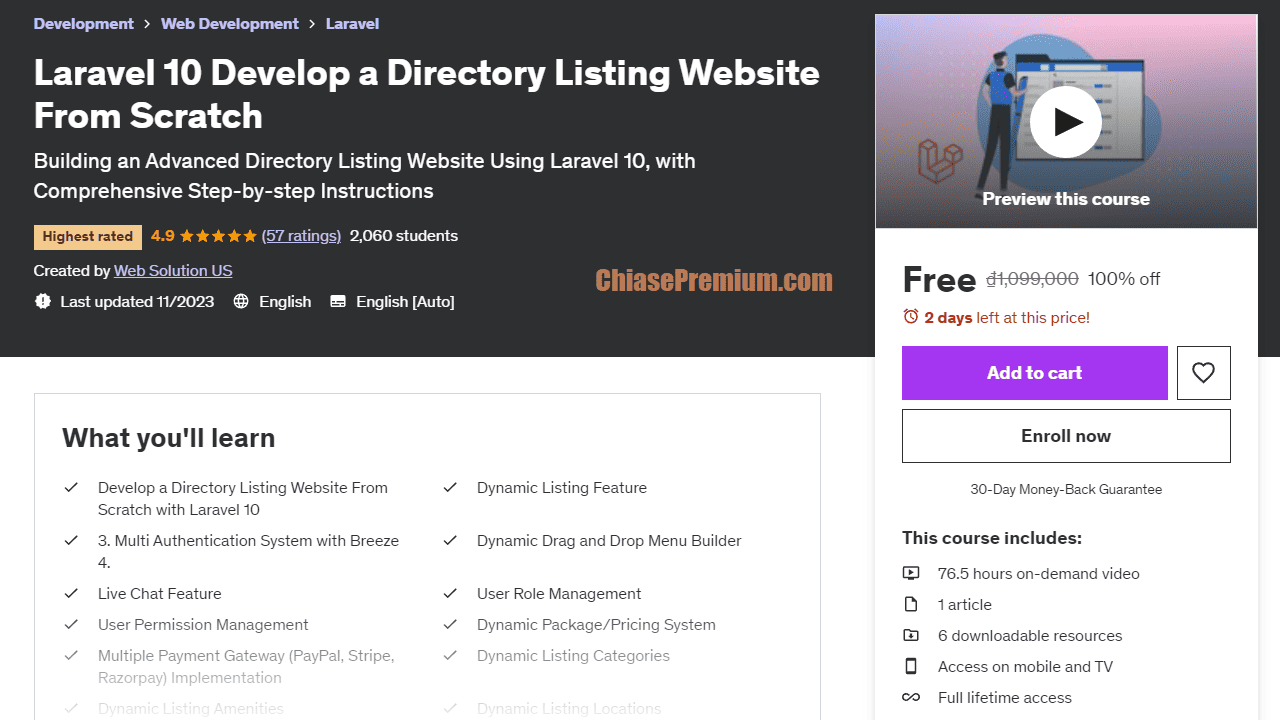 Laravel 10 Develop a Directory Listing Website From Scratch