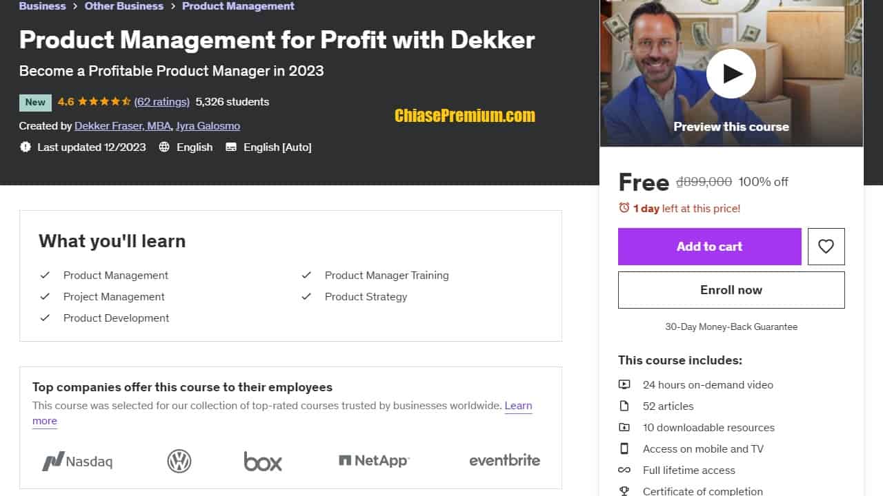 Product Management for Profit with Dekker