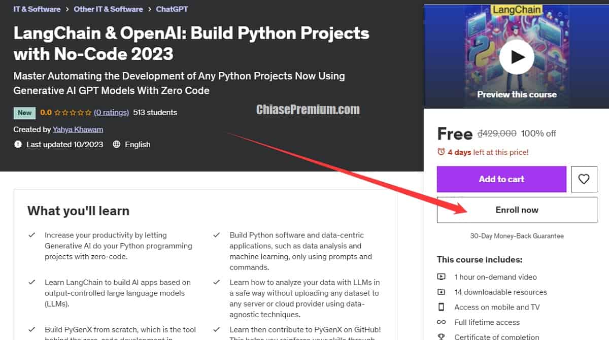 LangChain & OpenAI: Build Python Projects with No-Code 2023