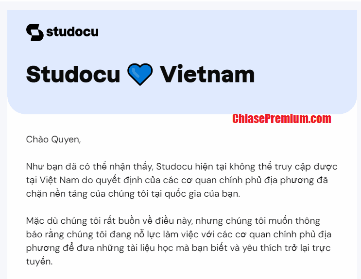 StuDocu không thể truy cập được ở Việt Nam